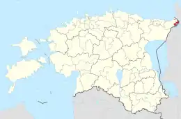 Karte von Estland, Position von Narva hervorgehoben