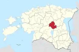 Karte von Estland, Position von Põltsamaa hervorgehoben
