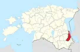 Karte von Estland, Position von Räpina hervorgehoben