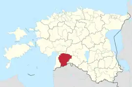 Karte von Estland, Position von Saarde hervorgehoben