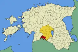 Karte von Estland, Position von Abja hervorgehoben