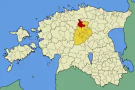Karte von Estland, Position von Albu hervorgehoben