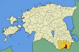 Karte von Estland, Position von Haanja hervorgehoben