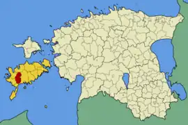 Karte von Estland, Position von Landgemeinde Kärla hervorgehoben