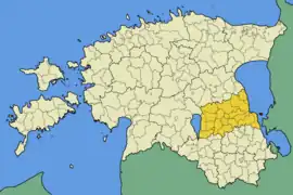 Karte von Estland, Position von Piirissaare hervorgehoben