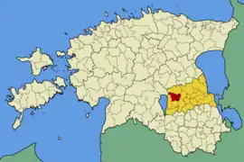 Karte von Estland, Position von Puhja hervorgehoben