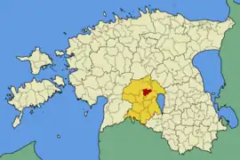 Karte von Estland, Position von Saarepeedi hervorgehoben