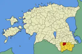 Karte von Estland, Position von Sõmerpalu hervorgehoben