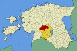 Karte von Estland, Position von Suure-Jaani hervorgehoben