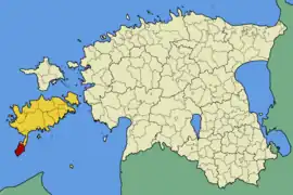 Karte von Estland, Position von Torgu hervorgehoben