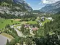 Blick auf Talstation Sunnbüel von der Zufahrt ins Gasterntal