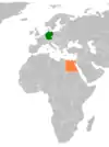 Lage von Deutschland und Ägypten