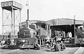 Bagnall 4-4-0T Nr. 8 im Bahnbetriebswerk von Tanta