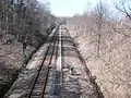 Bahnstrecke vor dem Haltepunkt Zwickau-Reichenbacher Straße (2016)