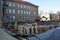 Vorplatz des Altbaus während der Umbaumaßnahmen