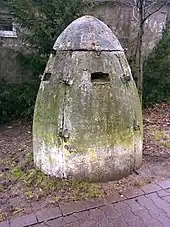 Rundliche Bauform, am ehemaligen Bahnübergang in Gelsenkirchen-Erle, Cranger Str.