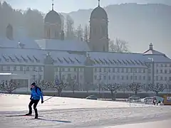 Start beim Kloster Einsiedeln