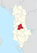 Lage des Kreises Elbasan