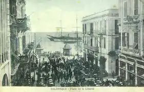 Blick über den Platz in Richtung Meer, 1910er Jahre