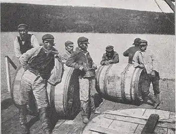 Labrador: Fellverladung in Fässern (vor 1912)