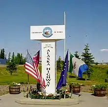 Hinweisschild in Delta Junction