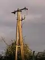 Endmast mit Erdkabelbeginn