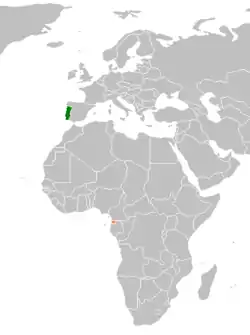 Lage von Portugal und Äquatorialguinea