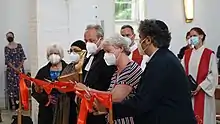 Bischof Dr. Stäblein und u. a. jüdischer und muslimischer Gemeindevertreter