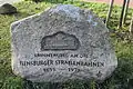 Erinnerungsstein an die Flensburger Straßenbahn bei der Apenrader Straße