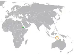 Lage von Eritrea und Osttimor
