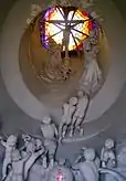 Blick in die bleiverglaste Lichtröhre