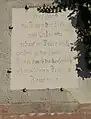Historisch falsche Gedenktafel am Haus Pfarrstraße 19