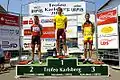 Siegerehrung 2005, v. l. n. r.: Stefan Denifl, Sieger Gatis Smukulis, Florian Frohn