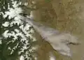 Satellitenbild vom 22. Dezember 2012 mit Rauchfahne