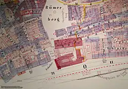 Lage des fertigen Museums im historischen Altstadtplan