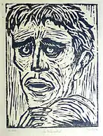 Der Blick zurück, Holzschnitt, 1946