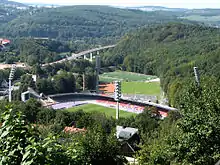 Das Erzgebirgsstadion samt Trainingsanlagen im Jahr 2006