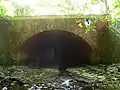 Ende des Tunnels von Heuchelbach und Dornbach. Die Bäche fließen 50 m vorher im Tunnel zusammen