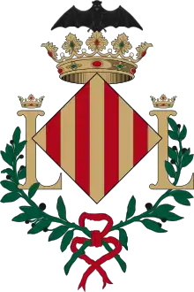 Zwei Ls als Schildhalter stehen für die doppelte Loyalität (Valencia, Spanien)