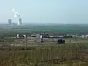 Ehemaliges Werk Espenhain, hinten Kraftwerk Lippendorf