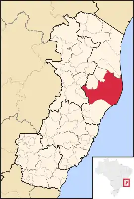 Fläche des Munizips in Espírito Santo