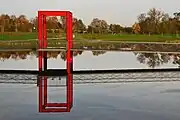 Brücke über den 2014 angelegten Niederfeldsee in Altendorf