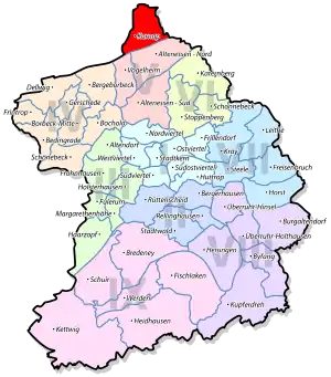 Lage von Karnap im Stadtbezirk V Altenessen/Karnap/Vogelheim