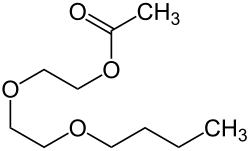 Strukturformel von Essigsäurediethylenglycolmonobutyletherester