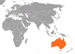 Lage von Australien und Estland