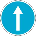 Vorgeschriebene Fahrtrichtung - geradeaus