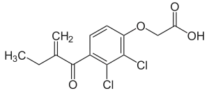 Strukturformal von Etacrynsäure