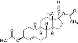 Strukturformel von Etynodioldiacetat