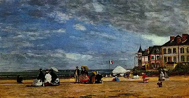 Eugène Boudin:La plage de TrouvilleDer Strand von Trouville (1864)