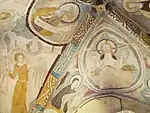 Gotische Fresken im Gewölbe des Turms